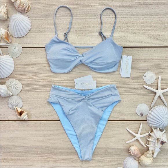 L*SPACE  Shimmer Ringo Bikini Top + Shimmer Nancy Lee Bitsy Bottom - Picture 2 of 6